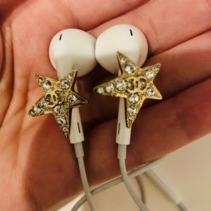 CHANEL Swarovski crystal charms tech accessory